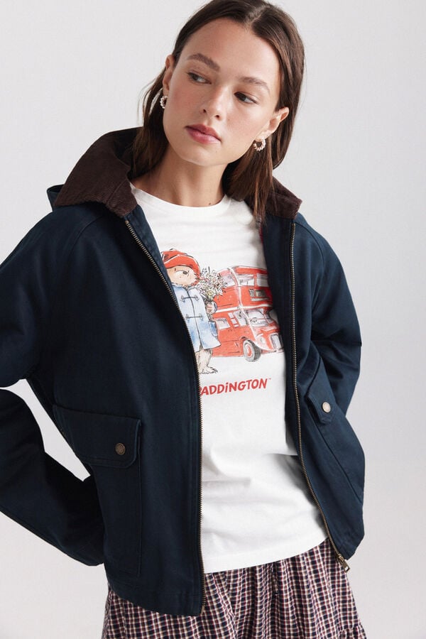 Springfield Short hooded parka blue