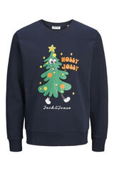 Jack & Jones Sudadera est&aacute;ndar fit Navidad azul