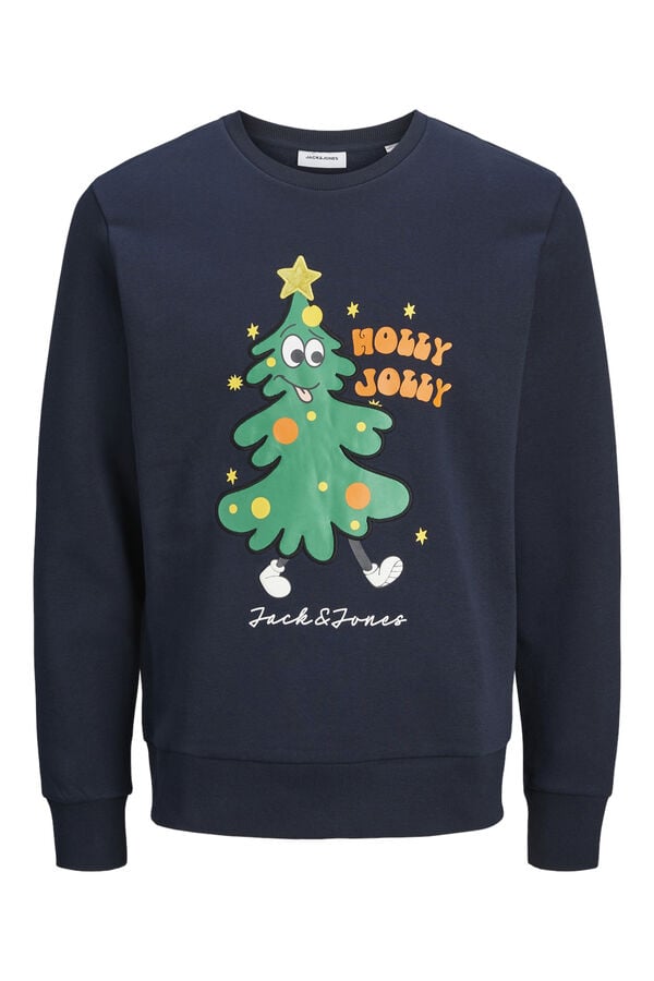Jack & Jones Sudadera est&aacute;ndar fit Navidad azul