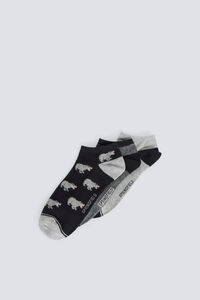Springfield 3-pack hippo print ankle socks