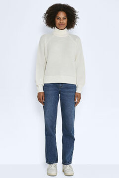 Springfield Jersey-knit top with long sleeves blanc
