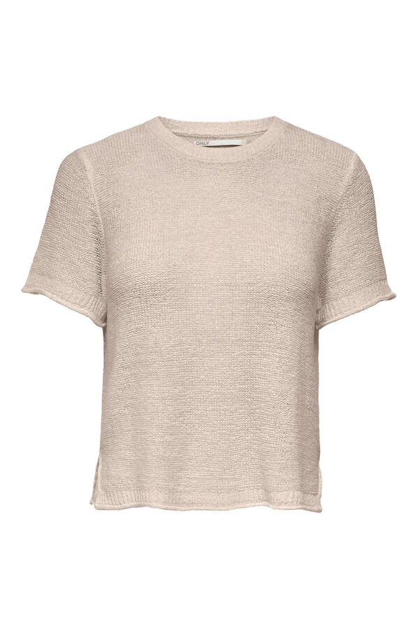 Only Camiseta de punto manga corta gris