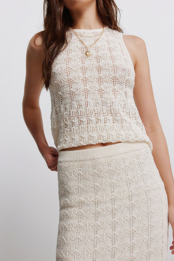 Springfield Pointelle skirt beige