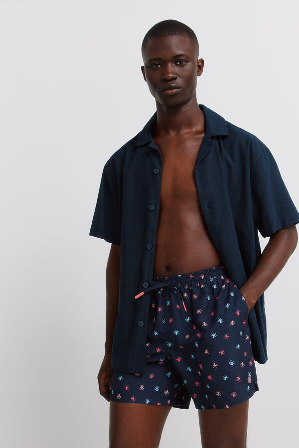 Springfield Fato de banho estampado de polvos azul