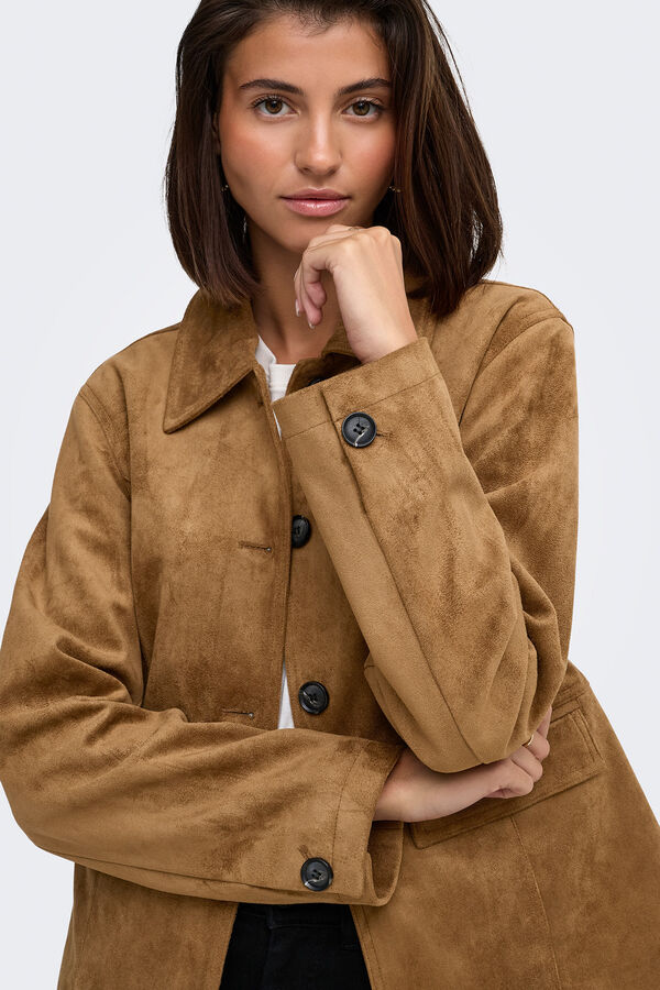 JDY Suede jacket nude