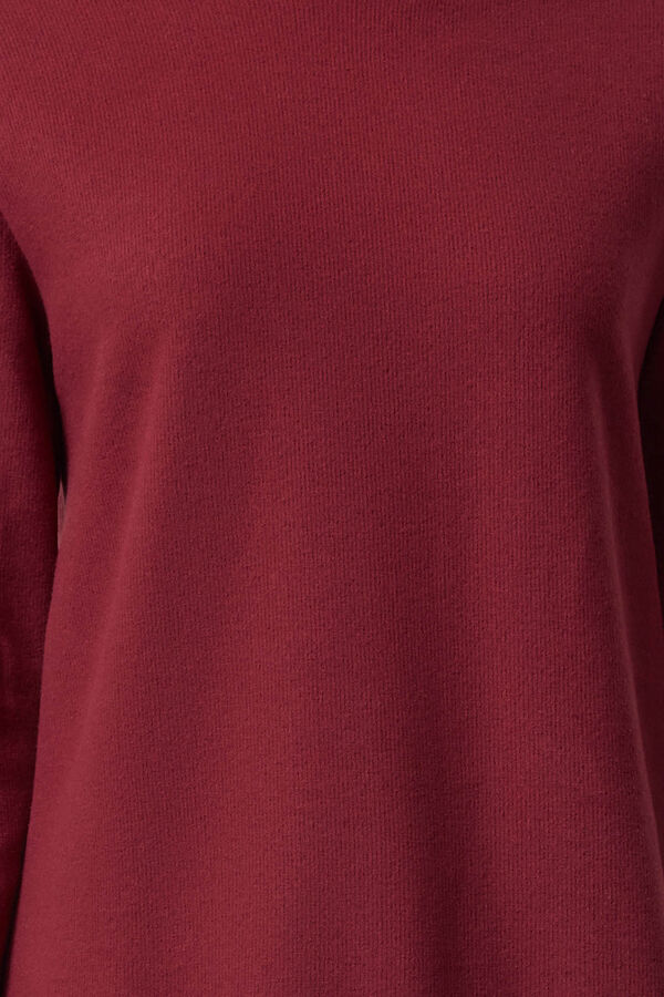 Trendyol Vestido con cuello alto burdeos