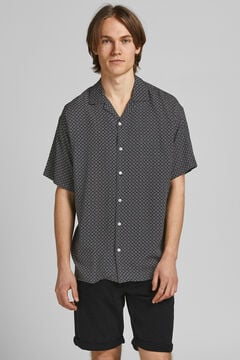 Springfield Short-sleeved printed shirt fekete
