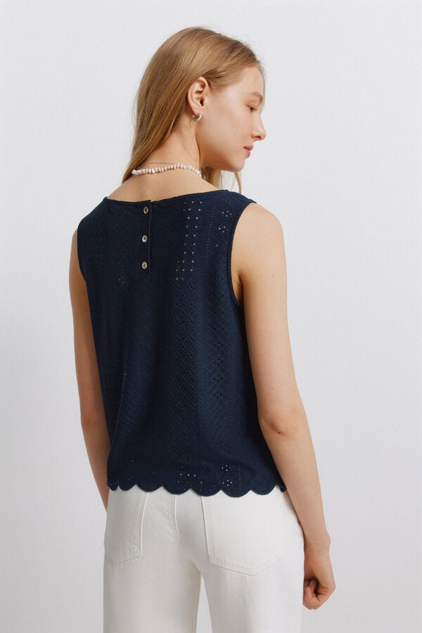 Springfield Crochet vest top blue