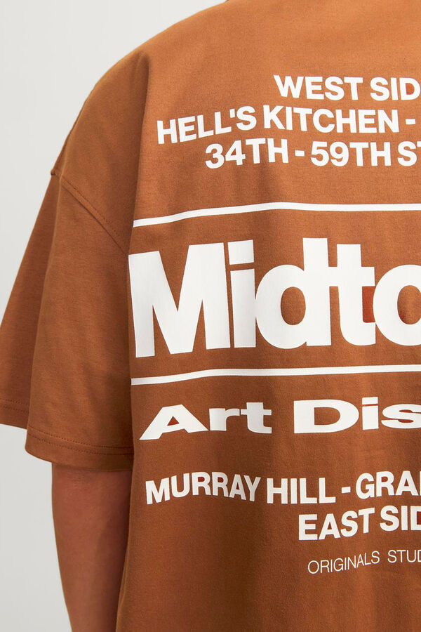 Jack & Jones Camiseta estampada folgada castanho