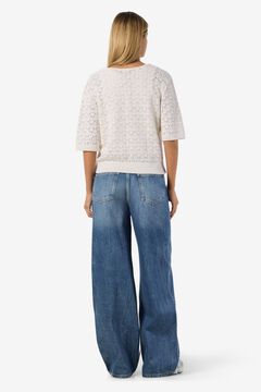 Noisy May Top de punto pointelle anudado