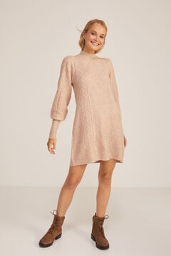 Springfield Cable knit dress beige