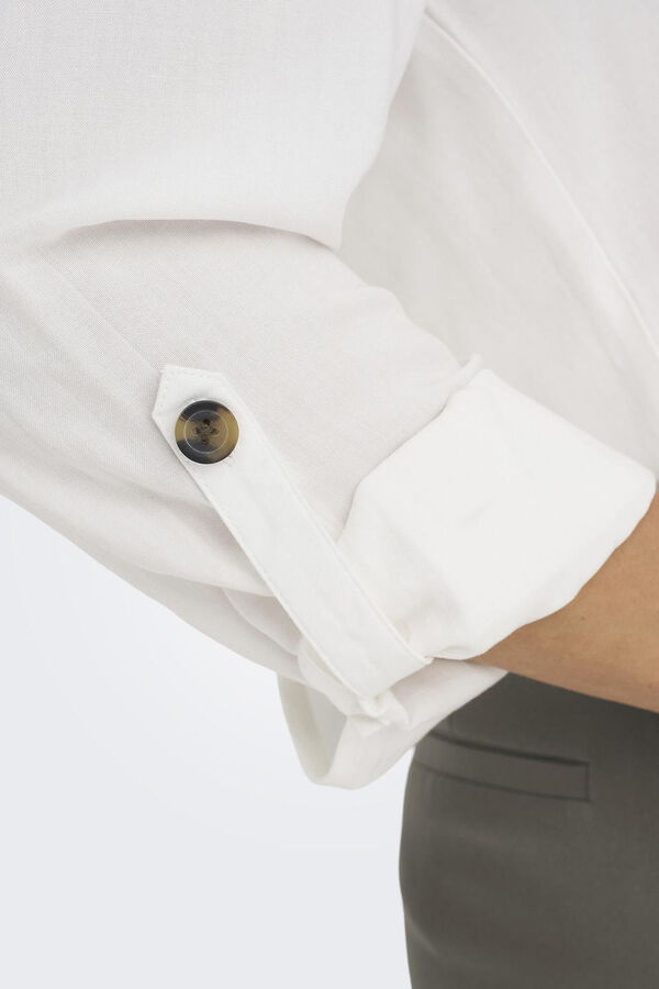 Only Camisa fluida com bolsos frontais branco