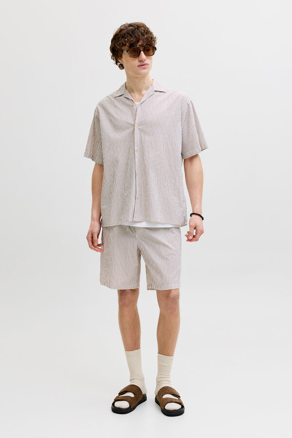 Jack & Jones Striped seersucker Bermuda shorts nude
