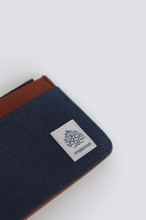 Springfield Canvas and faux leather purse blue