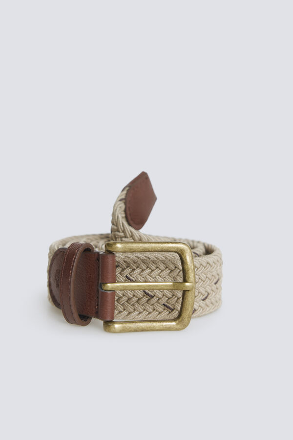 Springfield Braided belt with contrast cross grey