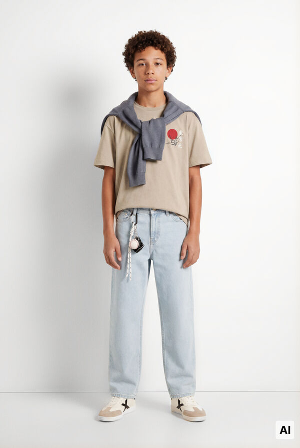 Springfield Kids Camiseta manga corta Monte Fuji ni&ntilde;o nude