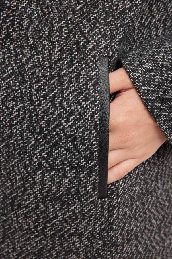 Inside Strukturierter Mantel mit Rei&szlig;verschluss Schwarz