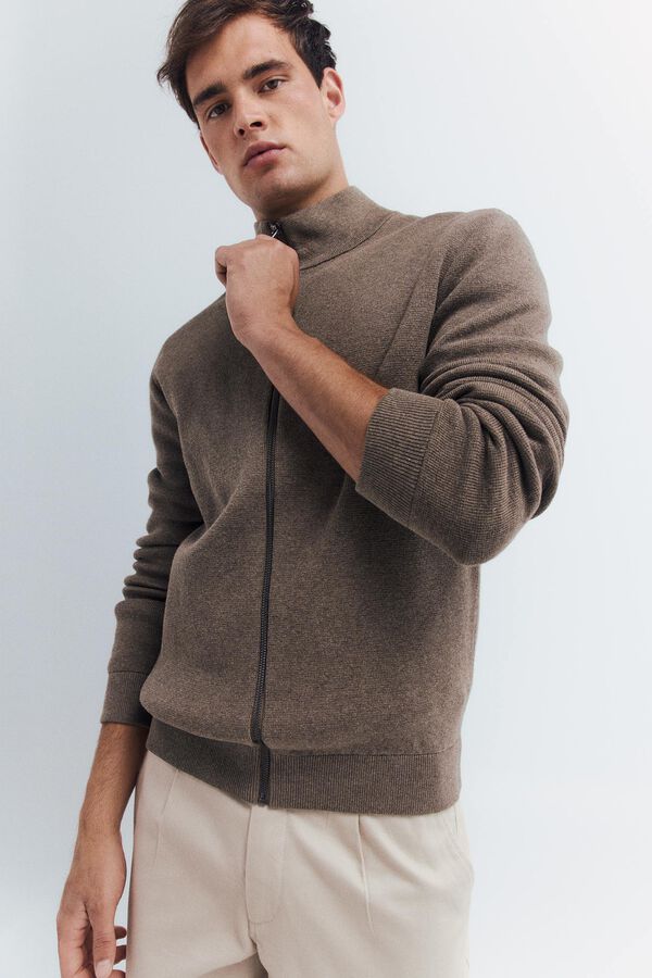 Springfield Milano zip fastening cardigan nude