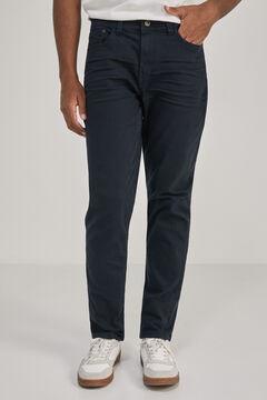 Springfield Regular fit coloured washed 5-pocket trousers navy