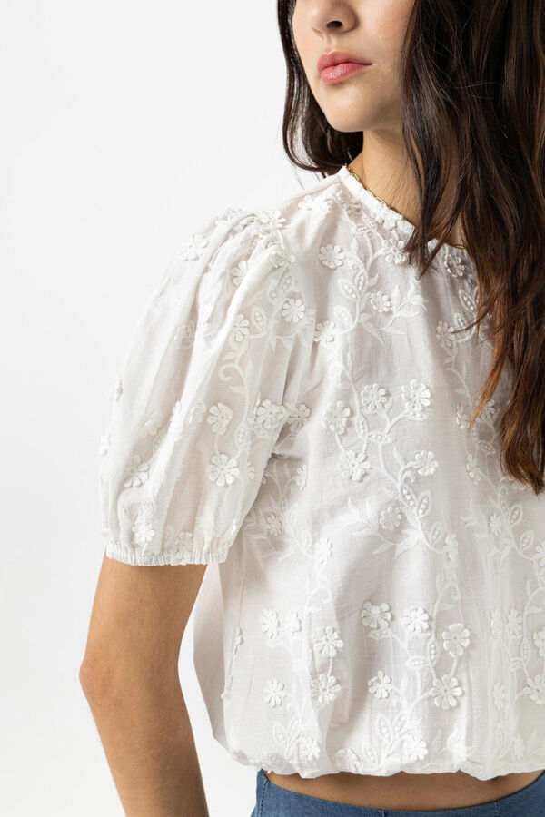 Springfield Floral embroidered blouse white
