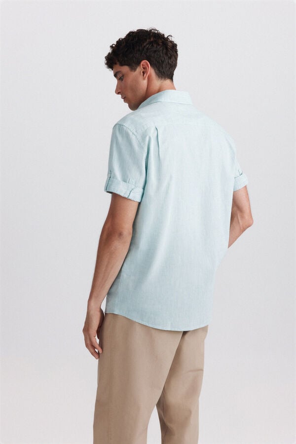 Springfield Short sleeve turn-up shirt green