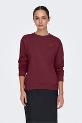 JDY Sweatshirt com gola redonda vermelho