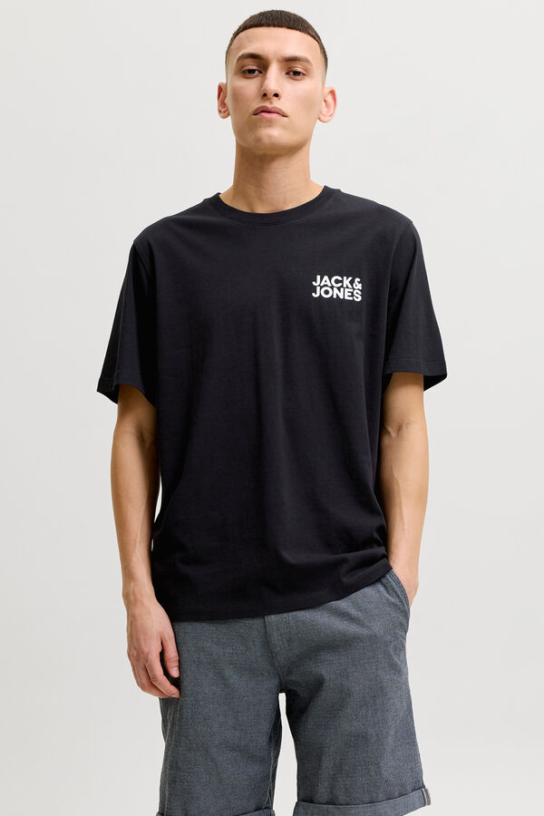 Jack & Jones Camiseta slim manga corta negro