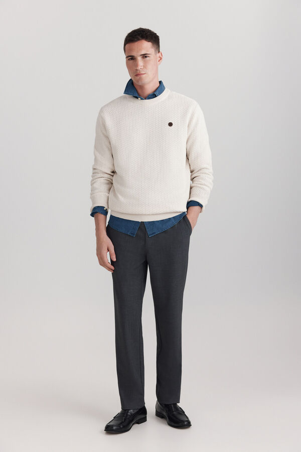 Springfield Structure knit jumper white