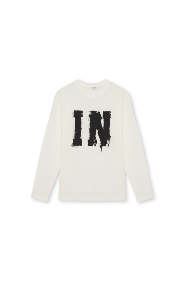 Inside Long sleeve graphic T-shirt white