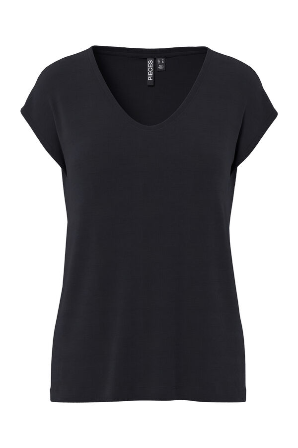Pieces Fluid basic T-shirt black