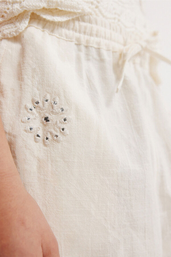 Springfield Kids Fluid embroidered girl's trousers nude