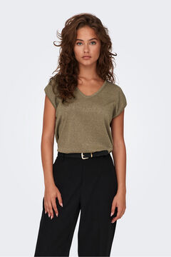 Only Camiseta manga corta de lurex gris