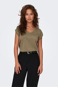 Only kurz&auml;rmelig Lurex-T-Shirt