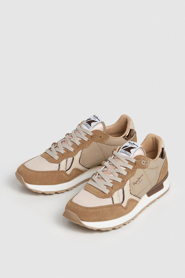 Pepe Jeans Retro running trainers beige