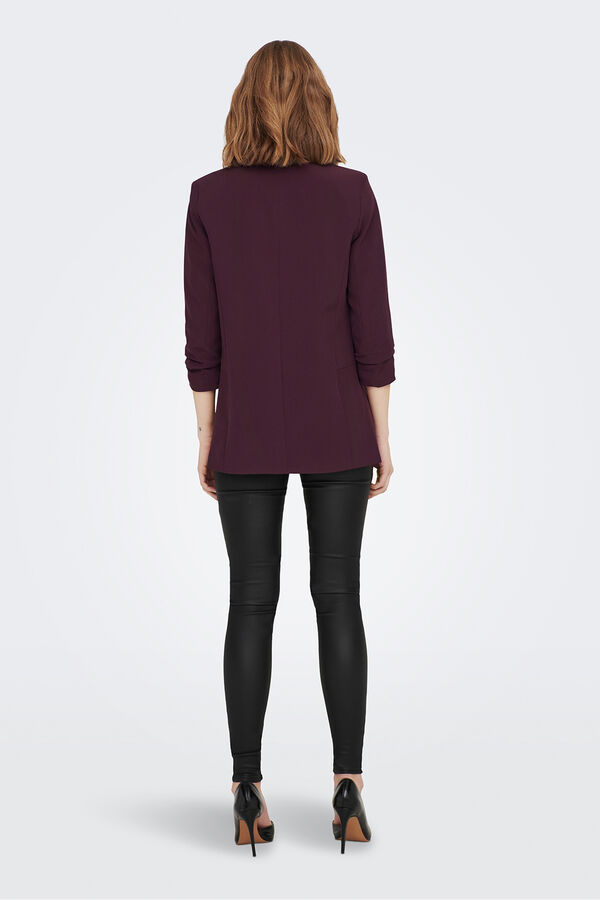 Only Blazer aberta manga arrega&ccedil;ada rosa