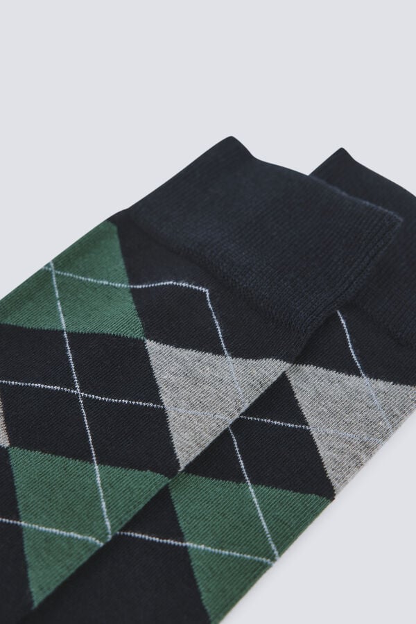 Springfield Chaussette longue &agrave; losanges bleu