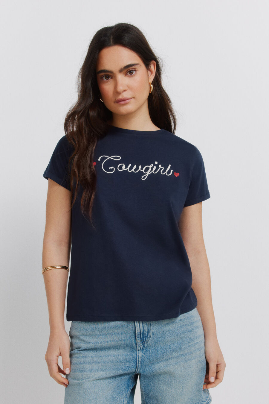 Camiseta manga corta algodón "cowgirl"