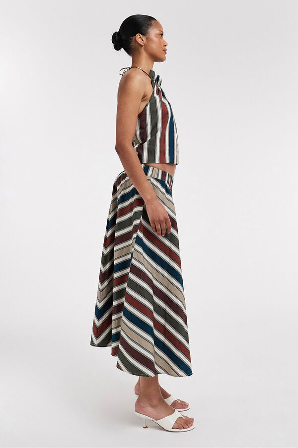 Topshop Saia midi estampada cru