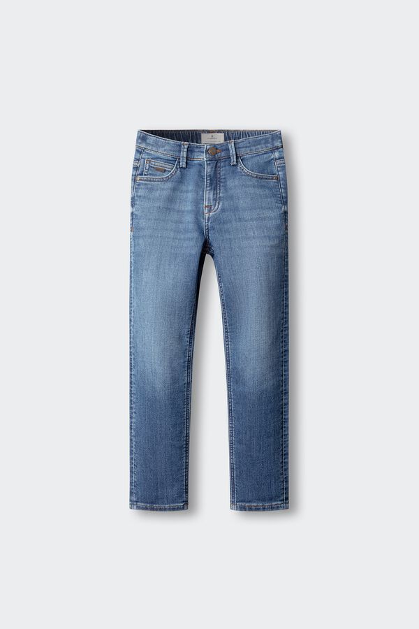 Springfield Kids Cal&ccedil;a denim knit para crian&ccedil;a azul
