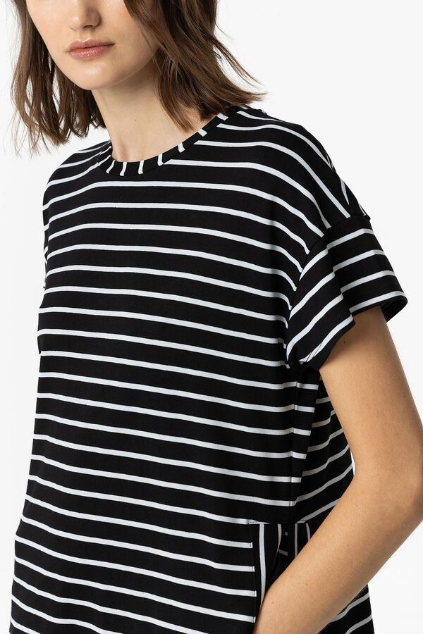 Springfield T-Shirt Streifen schwarz
