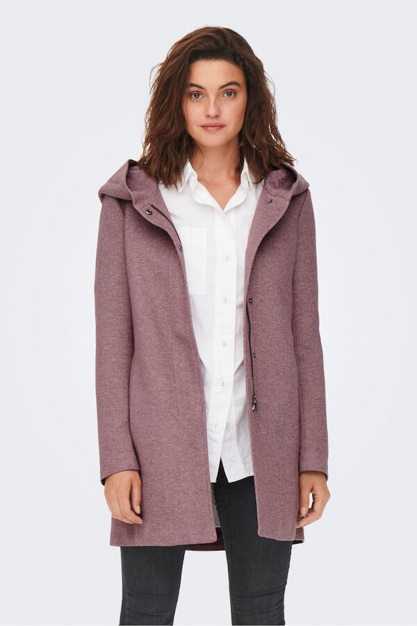 Only Abrigo midi de pa&ntilde;o rosa