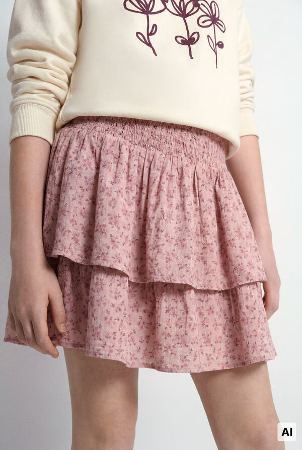 Springfield Kids Floral print girl's skirt pink