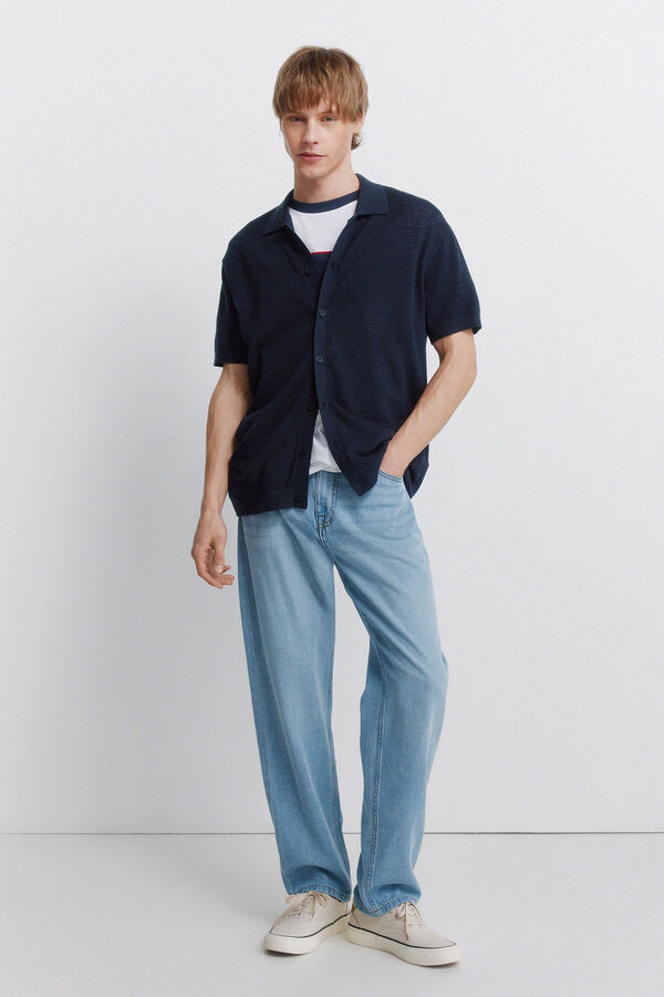 Springfield Cardigan structur&eacute; bleu