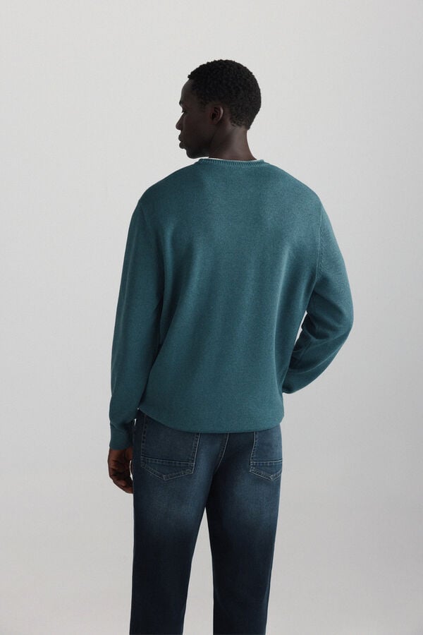 Springfield Pull uni double effet bleu