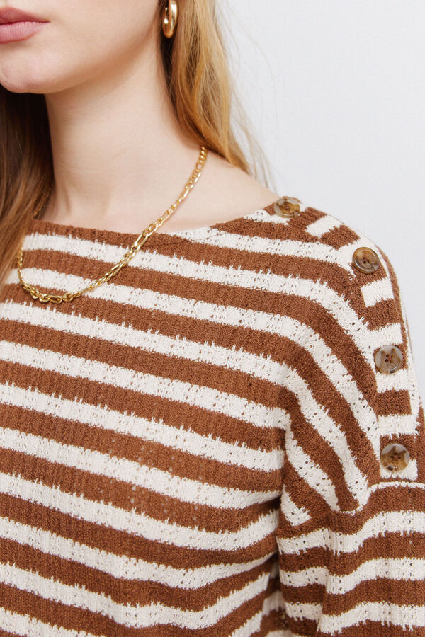 Springfield Button-detail link structure jumper nude