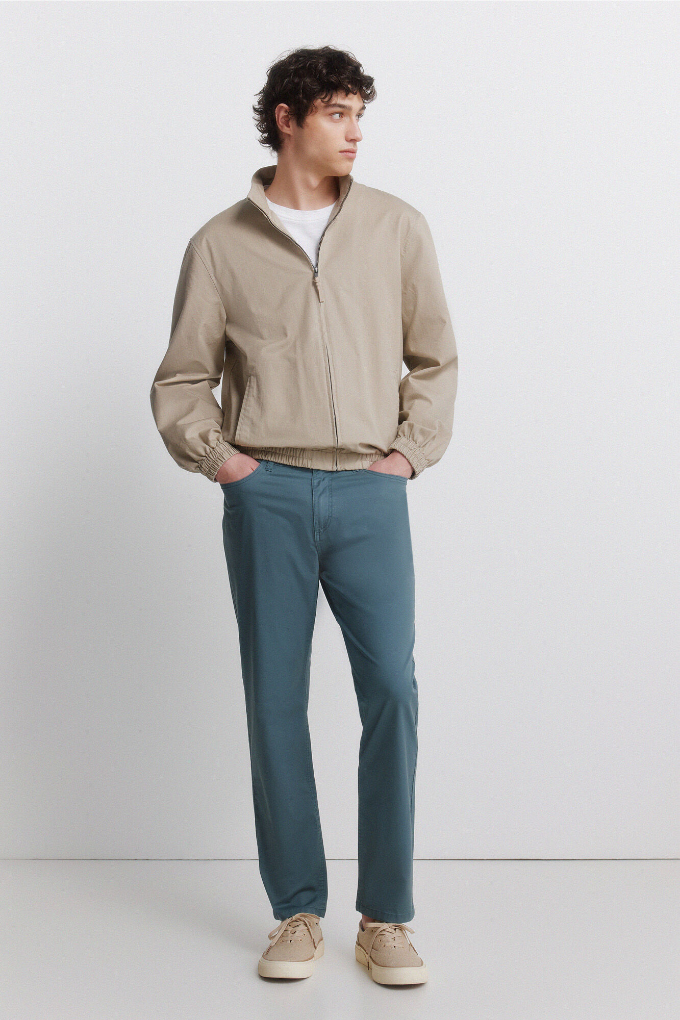 Springfield Washed 5-pocket slim fit trousers