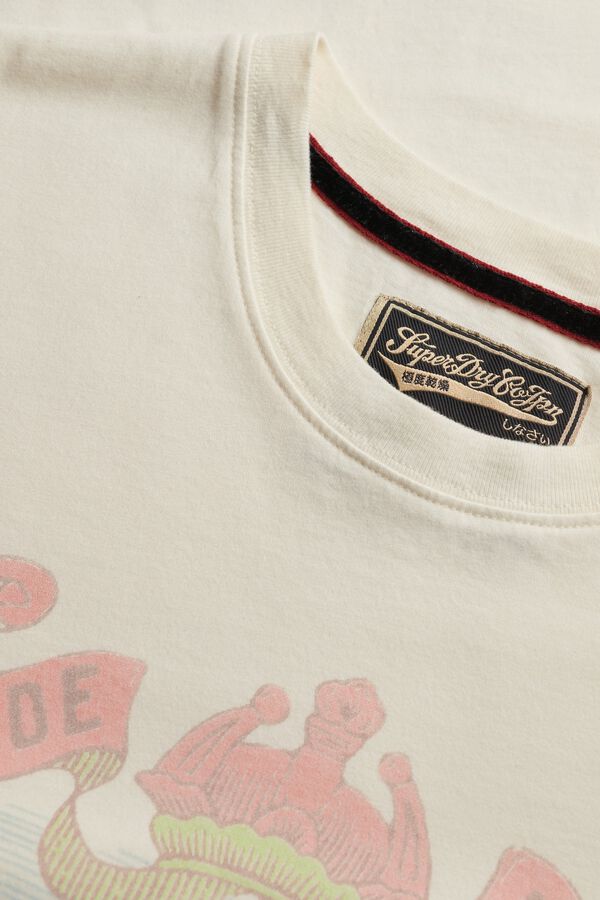 Superdry Japanese print short-sleeved T-shirt beige