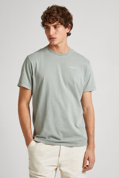 Springfield Cotton T-shirt with logo print grey