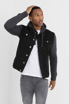 Springfield Combined hooded denim jacket black