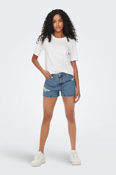 Only Mom fit denim shorts blue